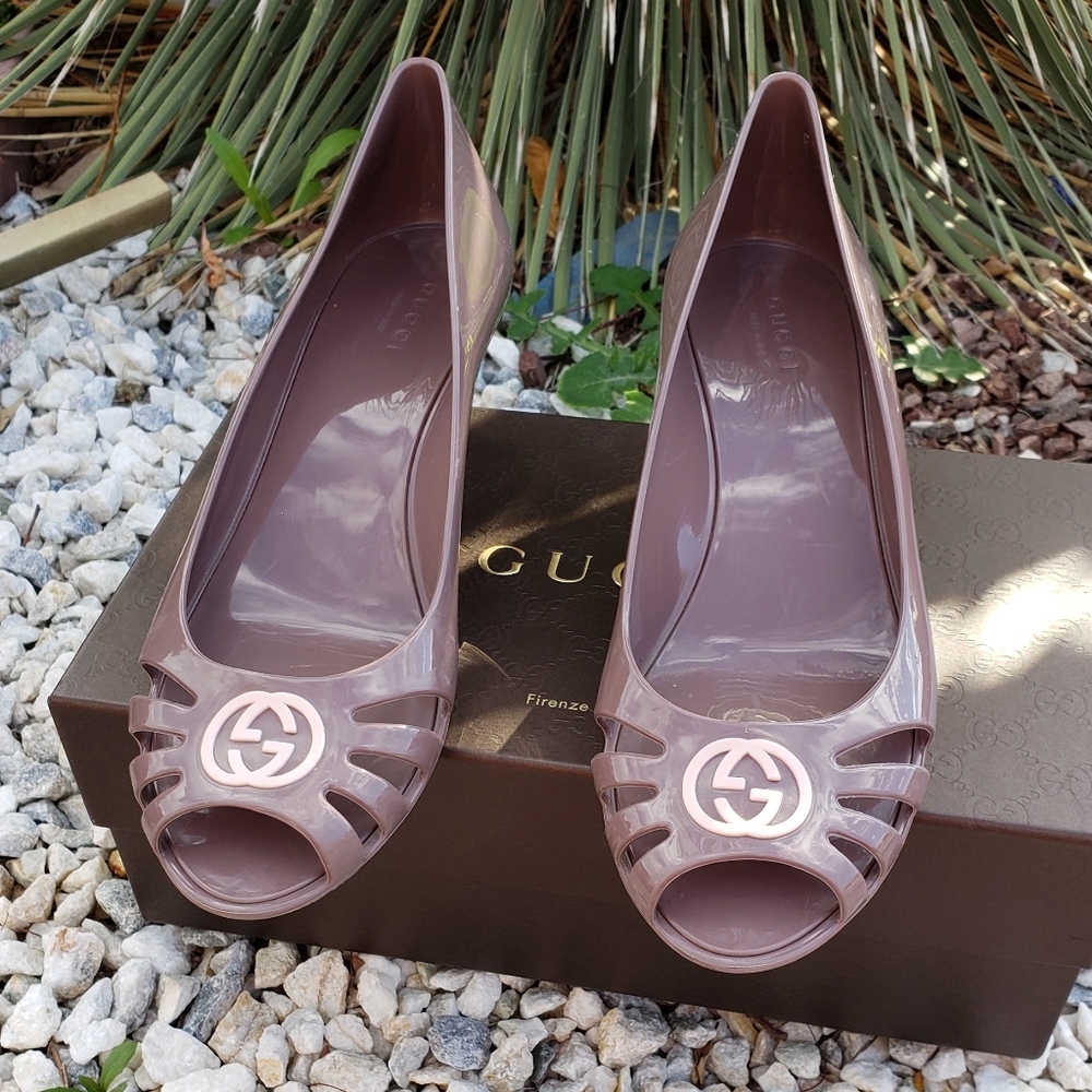 Gucci GG Jelly Wedges - Women Size 8
